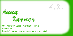 anna karner business card